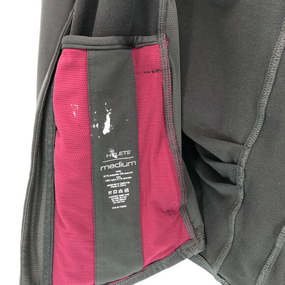 Hylete Jacket Womens Medium Gray Red Full Zip Hooded Thumb Holes Workout Gym - Picture 5 of 8